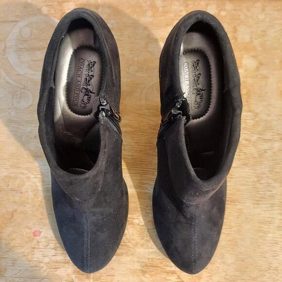 Coach And Four Women's US 7.5 Black Suede Leather Cuffed Ankle Boot Booties - Picture 7 of 9